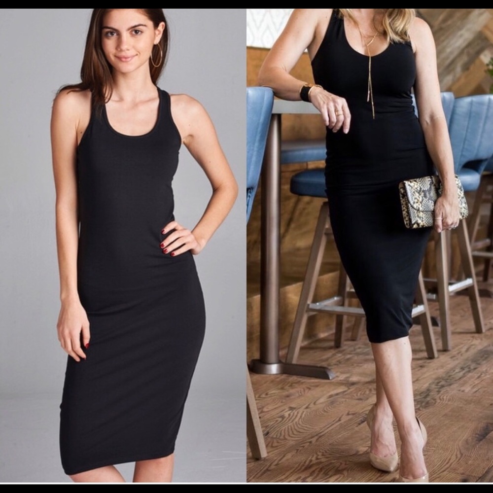 Black midi dress